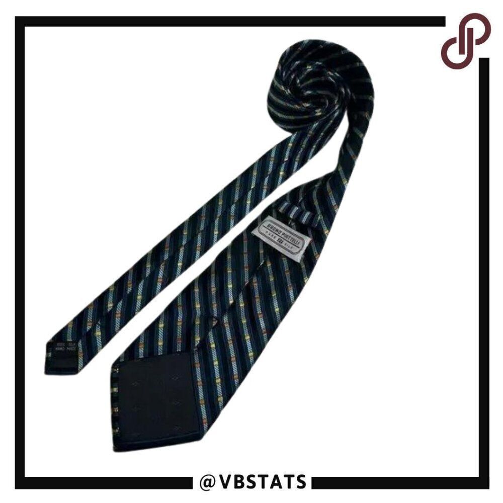 ‎Bruno Piattelli Navy/Orange/Yellow Designer Tie